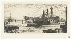 Smantellamento della nave Agamemnon da Francis Seymour Haden (Sir) (signed by artist)
