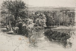 Fiume Dundrum e i due asini, 1863 da Francis Seymour Haden