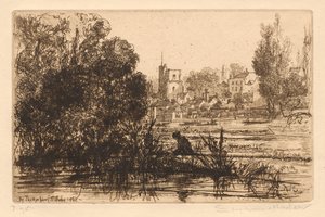 Portfolio di Hamerton III: Chiesa di Twickenham da Francis Seymour Haden