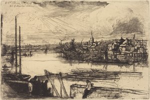 La vecchia Chelsea, dalla finestra di Whistler (Battersea Reach) da Francis Seymour Haden