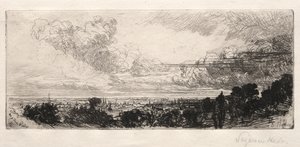 Fuori dalla finestra dello studio, 1862 da Francis Seymour Haden