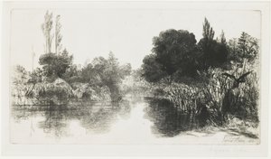 Shere Mill Pond (La lastra più grande), 1860 da Francis Seymour Haden