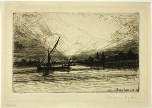 Tramonto sul Tamigi da Francis Seymour Haden