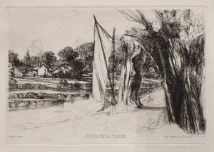 Thames Ditton - Con una vela, 1864 da Francis Seymour Haden
