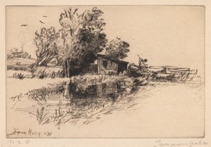 La piccola rimessa per barche, 1877 da Francis Seymour Haden