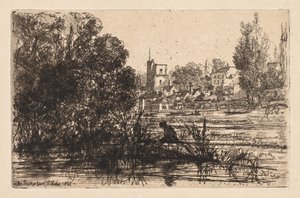 Chiesa di Twickenham, 1865 da Francis Seymour Haden