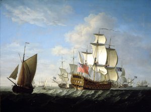 Uno squadrone britannico della Royal Navy in mare da Francis Swaine