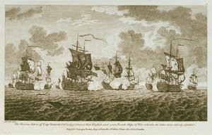 Dodici stampe di scontri navali. La gloriosa azione al largo di Capo Francois il 21 ottobre 1757, tra gli inglesi e sette navi da guerra francesi in cui queste ultime furono completamente sconfitte da Francis Swaine