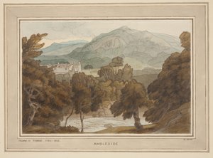 Ambleside, una vista vicino a Clappers Gate, Ambleside da Francis Towne