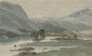 Rydal Water con le colline di Grasmere da Francis Towne