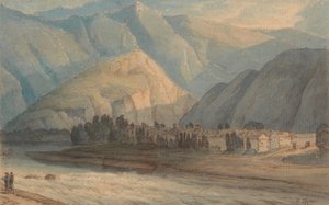 Il Grange alla testa del lago di Keswick da Francis Towne