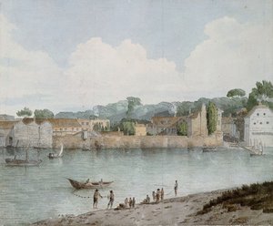 Vauxhall Stairs, da Millbank, 1797 da Francis Towne