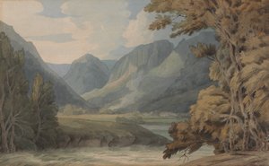 Vista su Eagle Crag e Rosthwaite a Borrowdale da Francis Towne
