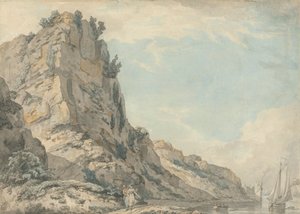 Roccia di San Vincenzo, Clifton, Bristol con la casa della sorgente di Hotwell in lontananza