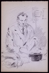 Ritratto di Gilbert? Bayes, c. 1928 (matita su carta)