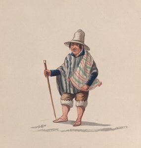 Un uomo peruviano, da un gruppo di disegni che raffigurano il costume peruviano, ca. 1848 da Francisco