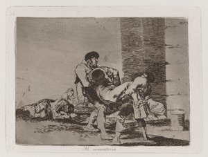 Al cimitero, Tavola 56 da Los desastres de la guerra (I disastri della guerra) da Francisco de Goya
