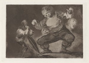 Bobalicón (Sempliciotto), noto anche come Tras el vicio viene el fornicio, dalla serie Los disparates (Los proverbios) da Francisco de Goya