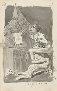 Brujas à volar (verso) da Francisco de Goya