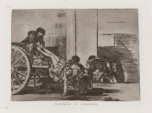 Carichi al cimitero, Tavola 64 da Los desastres de la guerra da Francisco de Goya