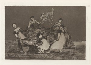 Disparate femenino (Follia femminile), noto anche come Pesa mas que un burro muerto (Più pesante di un asino morto), dalla serie Los disparates (Los proverbios)