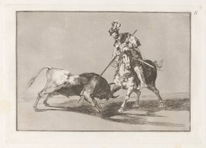 El Cid Campeador che Infigge un Altro Toro, Tavola 11 da La tauromaquia