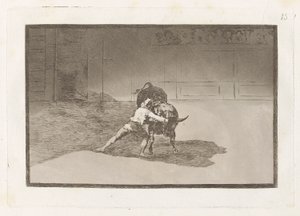 El famoso Martincho poniendo banderillas al quiebro, Tavola 15 da La tauromaquia da Francisco de Goya