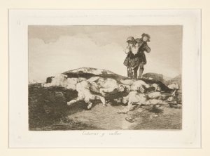 Enterrar y callar, tav. 18 da Los desastres de la guerra da Francisco de Goya