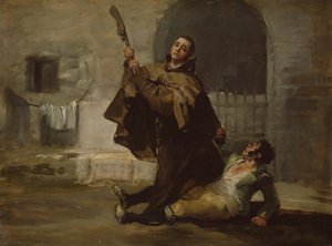 Frate Pedro Colpisce El Maragato con il Calcio del Fucile, c. 1806 da Francisco de Goya
