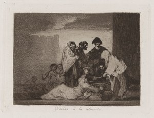 Gracias a la almorta (Grazie alla veccia), Tavola 51 da Los desastres de la guerra (I disastri della guerra) da Francisco de Goya