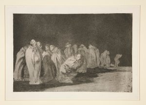 Los ensacados (Uomini nei sacchi), tav. 8 dalla serie Los proverbios da Francisco de Goya