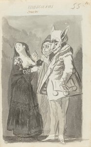 Maschere crudeli (recto) da Francisco de Goya