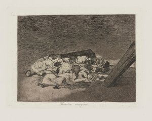 Muertos recogidos. (Raccolta dei morti), tav. 63 dalla serie Los desastres de la guerra da Francisco de Goya
