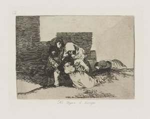 No llegan a tiempo. (Non arrivano in tempo.), tav. 52 dalla serie Los desastres de la guerra (I disastri della guerra) da Francisco de Goya