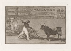 Origine degli arpioni o banderillas, Tavola 7 da La tauromachia da Francisco de Goya