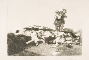 Tavola 18 da I disastri della guerra Los Desastres de la Guerra: Seppelliteli e state zitti..., 1810 da Francisco de Goya