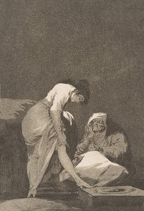 Tavola 17 da Los Caprichos: È ben tesa Bien tirada está., 1797-98 da Francisco de Goya