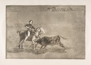 Tauromachia: Coraggio virile della celebre Pajuelera, 1816 da Francisco de Goya