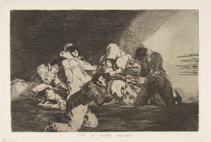 Tavola 26 da I disastri della guerra: Uno..., 1810-20, pubblicato 1863 da Francisco de Goya