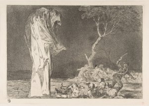 Tavola 2 dai Disparates: La follia della paura, ca. 1816-23 pubblicato ca. 1848 da Francisco de Goya