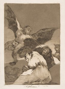 Tavola 48 da Los Caprichos: Portatori di pettegolezzi - Soffi di vento, 1799