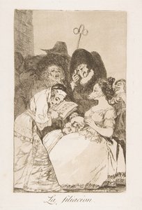 Tavola 57 da Los Caprichos: La filiazione da Francisco de Goya