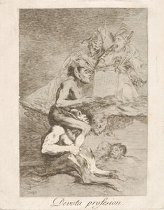 Tavola 70 da Los Caprichos: Devota professione, 1799 da Francisco de Goya