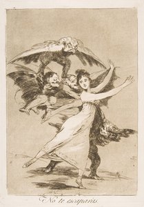 Tavola 72, da Los Caprichos: Non sfuggirai No te escaparás, 1799 da Francisco de Goya