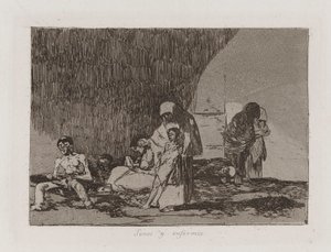 Sanos y enfermos (I sani e i malati), Tavola 57 da Los desastres de la guerra (I disastri della guerra) da Francisco de Goya