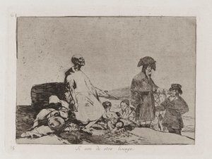 Si son de otro linage, pl. 61 dalla serie Los desastres de la guerra da Francisco de Goya