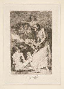 Sopla (Soffia), tav. 69 dalla serie Los caprichos da Francisco de Goya