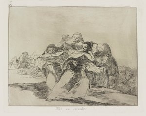 Todo va revuelto. (Tutto è sottosopra.), tav. 42 dalla serie Los desastres de la guerra (I disastri della guerra) da Francisco de Goya