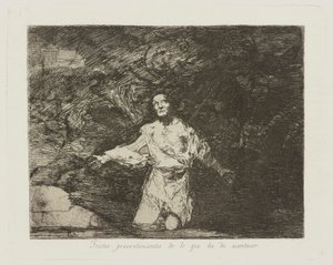 Tristi presentimenti di ciò che accadrà, pl. 1 dalla serie Los desastres de la guerra da Francisco de Goya