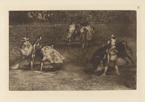 Un torero montato sulle spalle di un chulo da Francisco de Goya